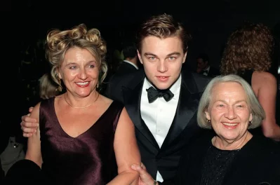 Leonardo DiCaprio with his mom and grandmother