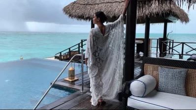 Sushmita shared a new photo of herself from her Maldives vacation
